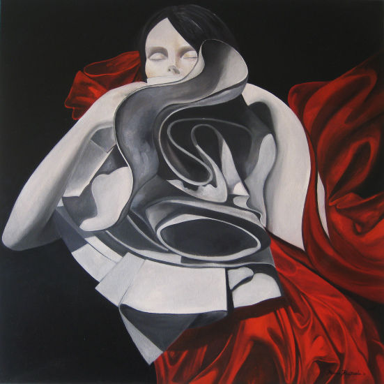 My Cup of Tea - oil painting on canvas 50 x 50 cm by Bianca Raffaela